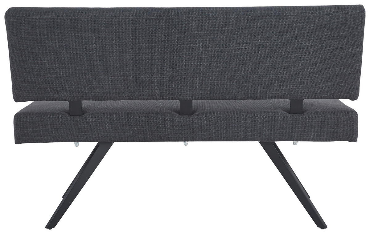 SITZBANK in Metall, Textil Dunkelgrau  - Dunkelgrau/Schwarz, KONVENTIONELL, Textil/Metall (140/90/62cm) - MID.YOU