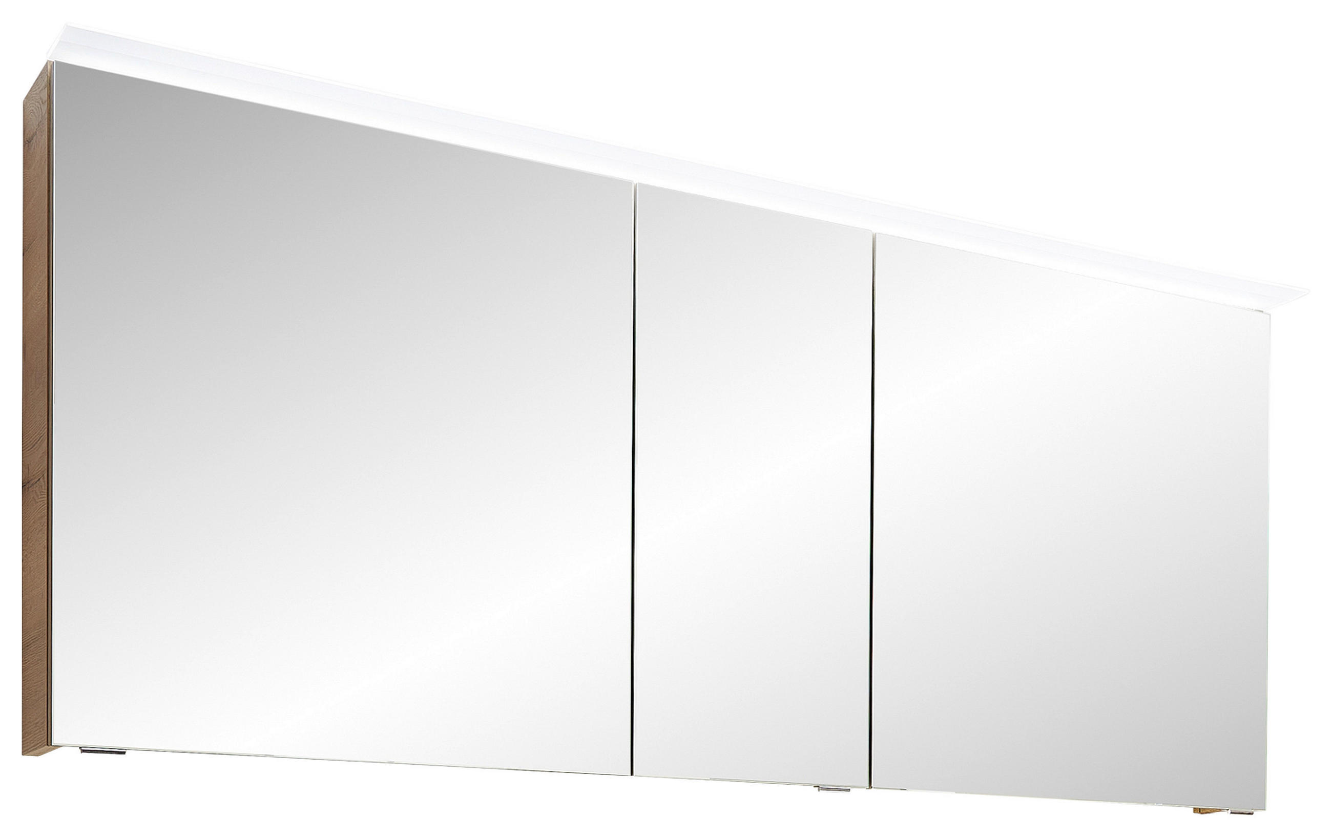 SPIEGELSCHRANK 154/70,9/17,6 cm  - Eiche dunkel/Chromfarben, Design, Glas/Holzwerkstoff (154/70,9/17,6cm) - Sadena