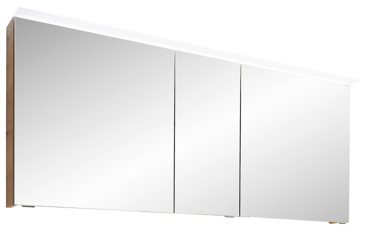 SPIEGELSCHRANK 154/70,9/17,6 cm  - Eiche dunkel/Chromfarben, Design, Glas/Holzwerkstoff (154/70,9/17,6cm) - Sadena