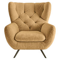 CHESTERFIELD-SESSEL Chenille Goldfarben  - Goldfarben/Schwarz, MODERN, Textil/Metall (100/94/95cm) - Pure Home Lifestyle