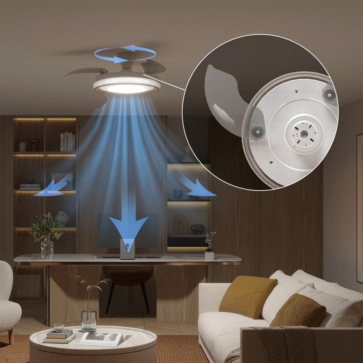 Deckenleuchte mit Ventilator 106/29/106 cm  - Weiß, Basics, Kunststoff (106/29/106cm) - Philips