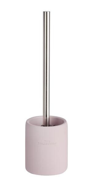 WC SADA - ŠTĚTKA A DRŽÁK - růžová/barvy chromu, Design, kov/plast (10/36cm)