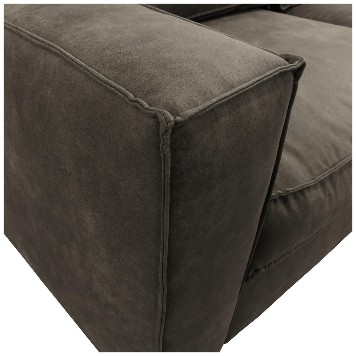 SCHLAFSOFA in Mikrofaser Anthrazit  - Dunkelbraun/Anthrazit, Design, Holz/Textil (203/85/99cm) - MID.YOU