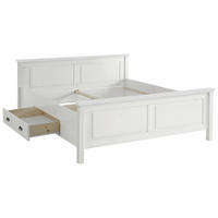BETT 180/200 cm,  in Weiß, Bettschublade,  - Weiß, ROMANTIK / LANDHAUS, Holz (180/200cm) - Boxxx