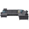 WOHNLANDSCHAFT in Chenille Dunkelgrau  - Dunkelgrau/Alufarben, Design, Textil/Metall (170/333/265cm) - Dieter Knoll