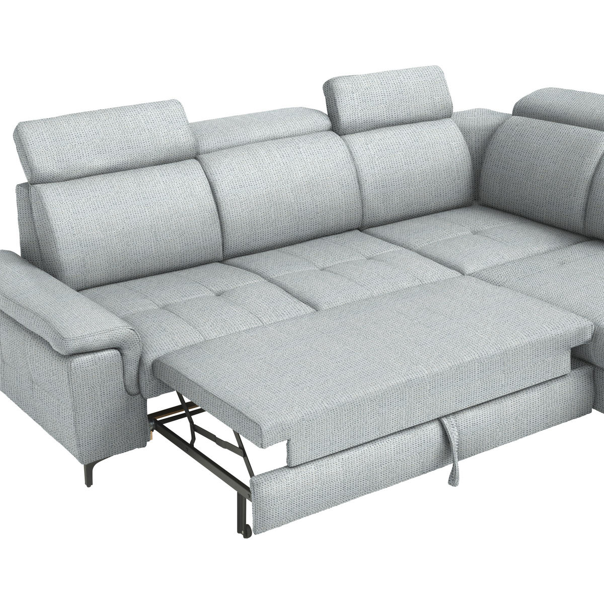 ECKSOFA Struktur Grauweiss  - Schwarz/Grauweiss, Design, Textil/Metall (292/270cm) - Stylife