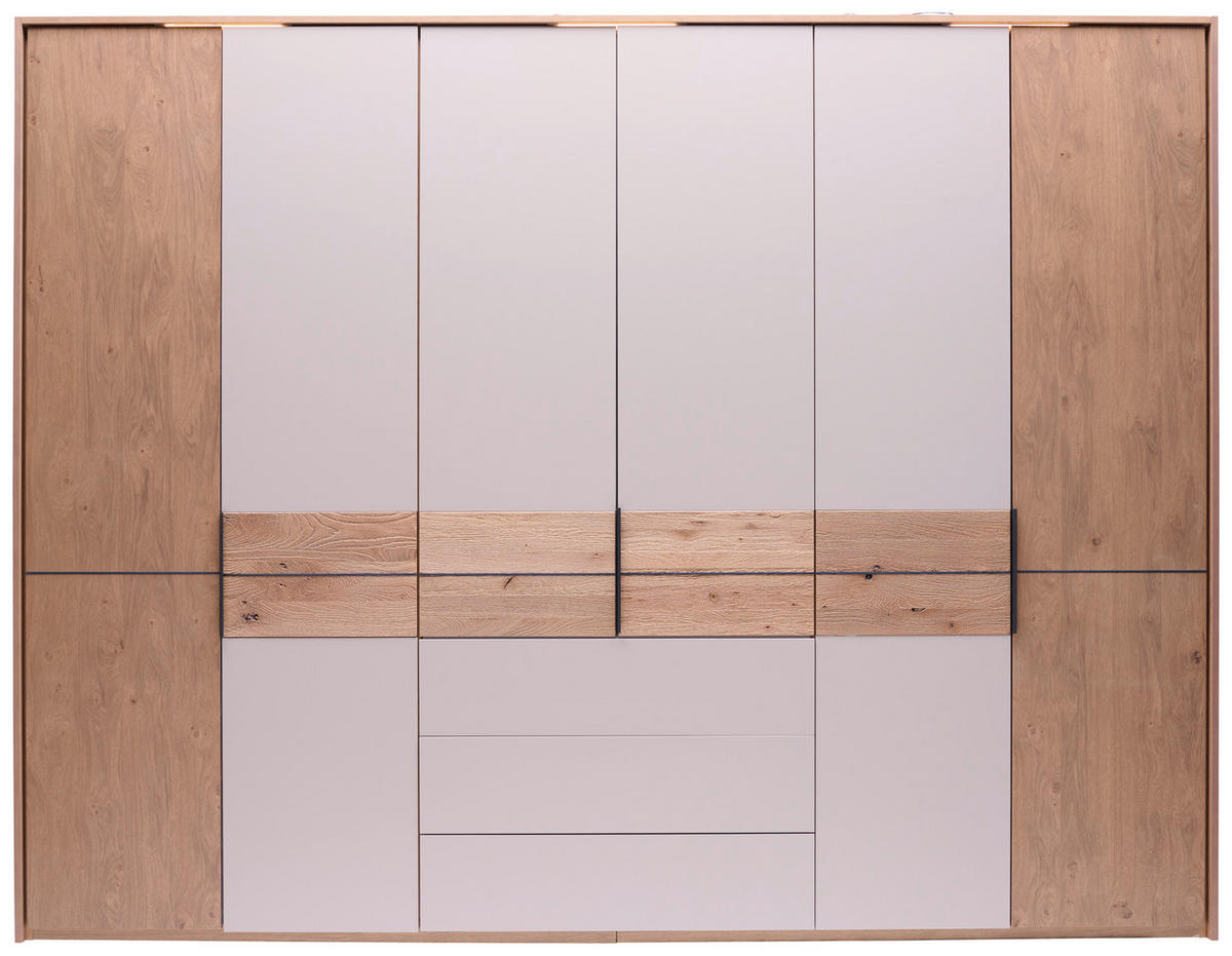 DREHTÜRENSCHRANK in Taupe, Eichefarben  - Taupe/Eichefarben, Konventionell, Holz/Holzwerkstoff (300/229/59cm) - Dieter Knoll