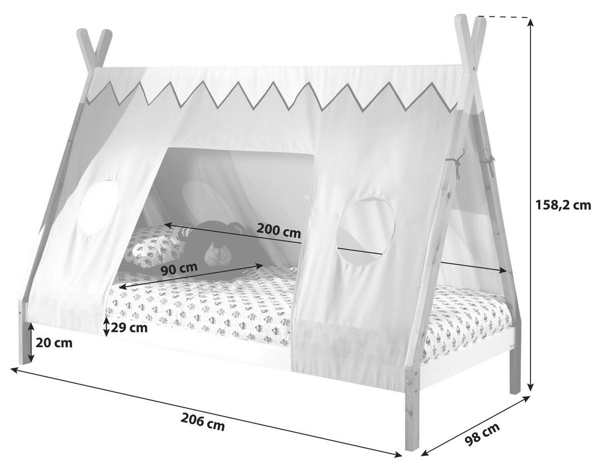 HAUSBETT Rollrost 90/200 cm  - Weiß/Kieferfarben, MODERN, Holz (90/200cm) - MID.YOU