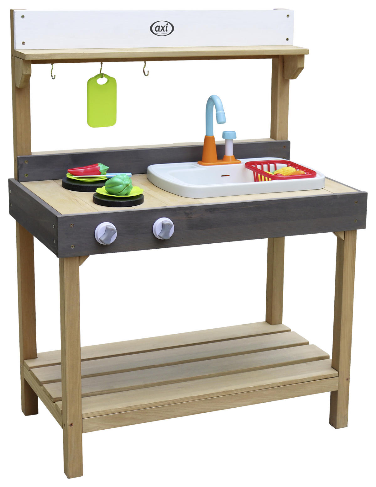 SAND & WASSER SPIELKÜCHE  - Weiß/Braun, KONVENTIONELL, Holz/Kunststoff (75/100/38,5cm) - Ambia Garden