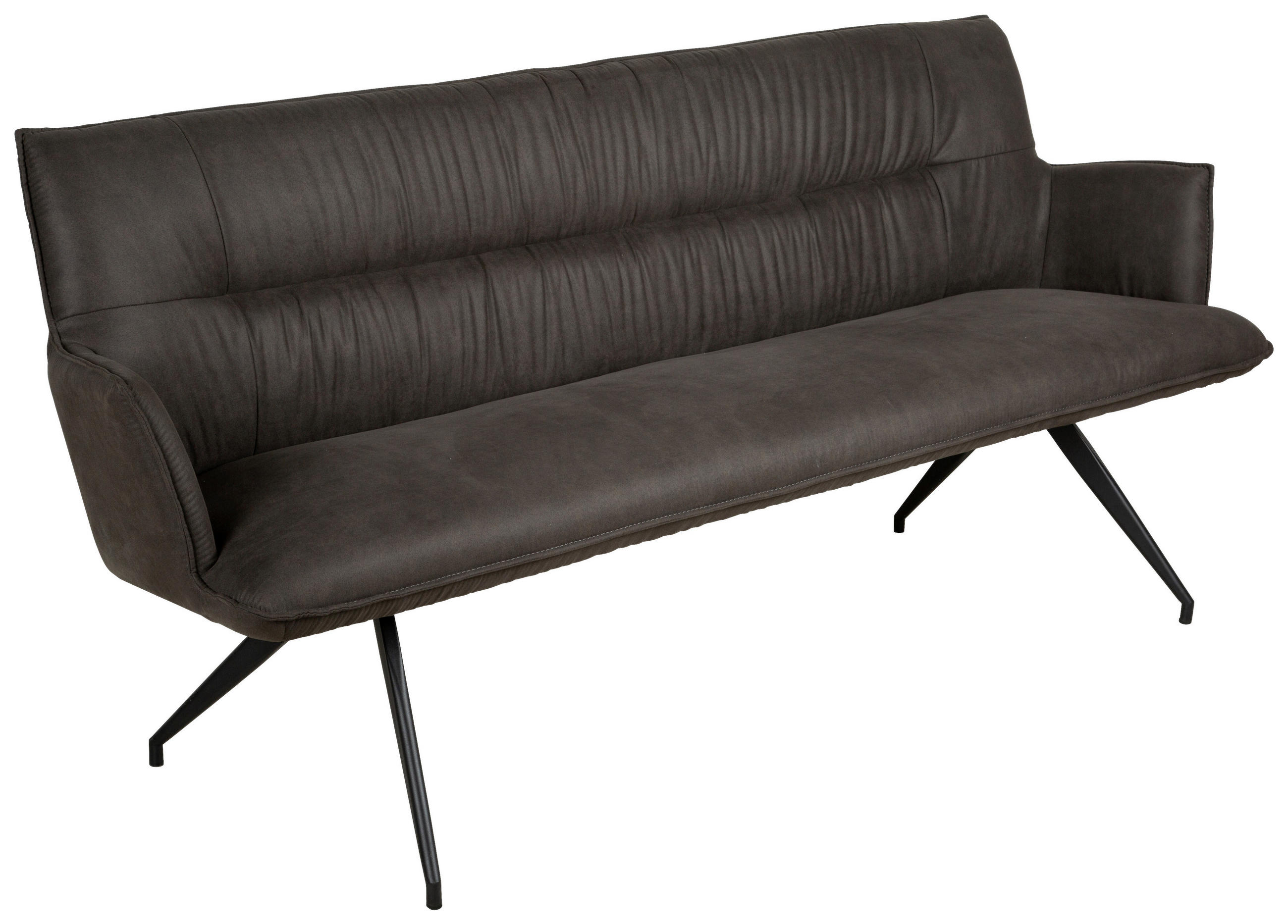 SITZBANK 203,5/88,5/62,5 cm  in Schwarz, Dunkelgrau  - Dunkelgrau/Schwarz, Design, Textil/Metall (203,5/88,5/62,5cm) - Novel