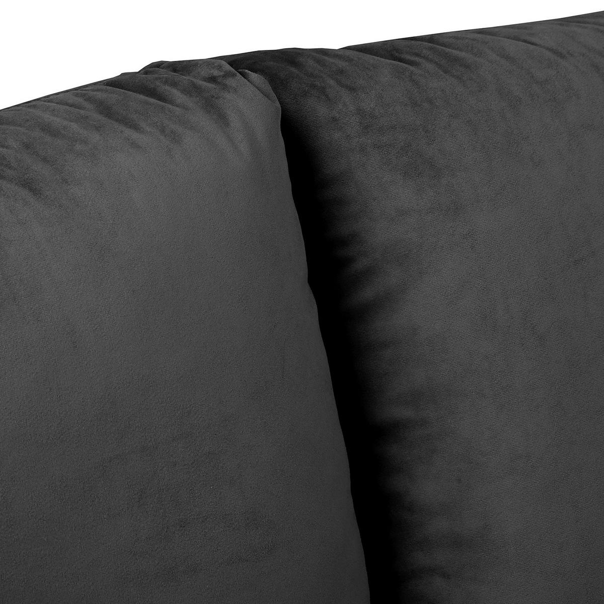 ECKSOFA Ariella Schwarz Samt Rückenkissen  - Schwarz/Naturfarben, Design, Holz/Textil (231/161cm) - Livetastic