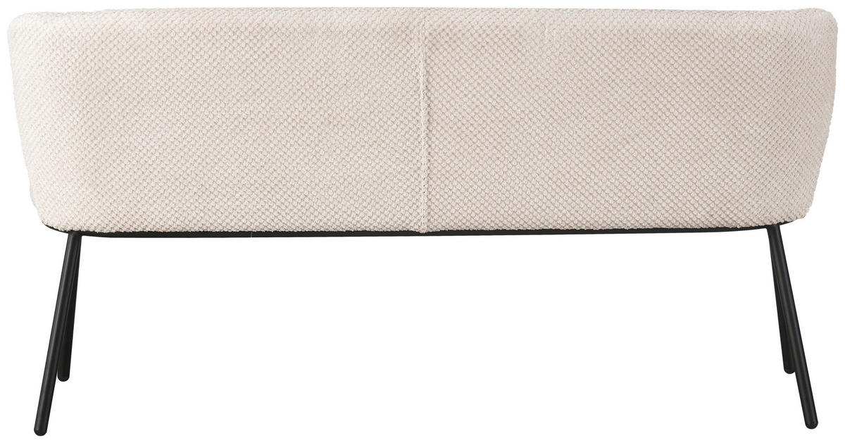 SITZBANK in Metall, Textil Schwarz, Beige  - Beige/Schwarz, Design, Textil/Metall (159/80,5/62,5cm) - Stylife