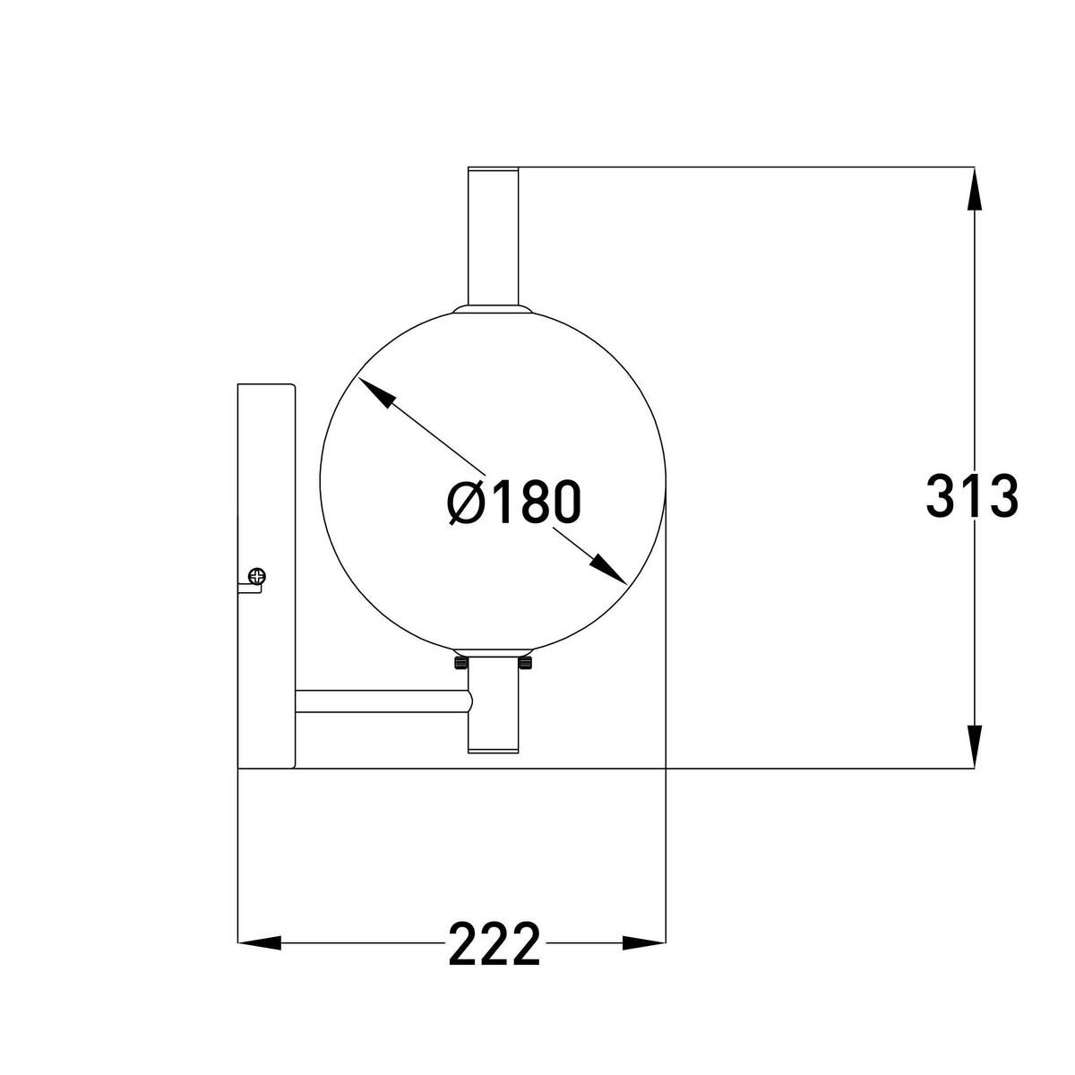 LED-WANDLEUCHTE Nova 18/22,2/31,3 cm   - Design, Glas/Metall (18/22,2/31,3cm) - Näve