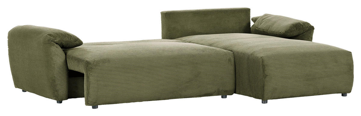 SAROKKANAPÉ textil sötétzöld  - fekete/sötétzöld, Konventionell, műanyag/textil (266/180cm) - MID.YOU