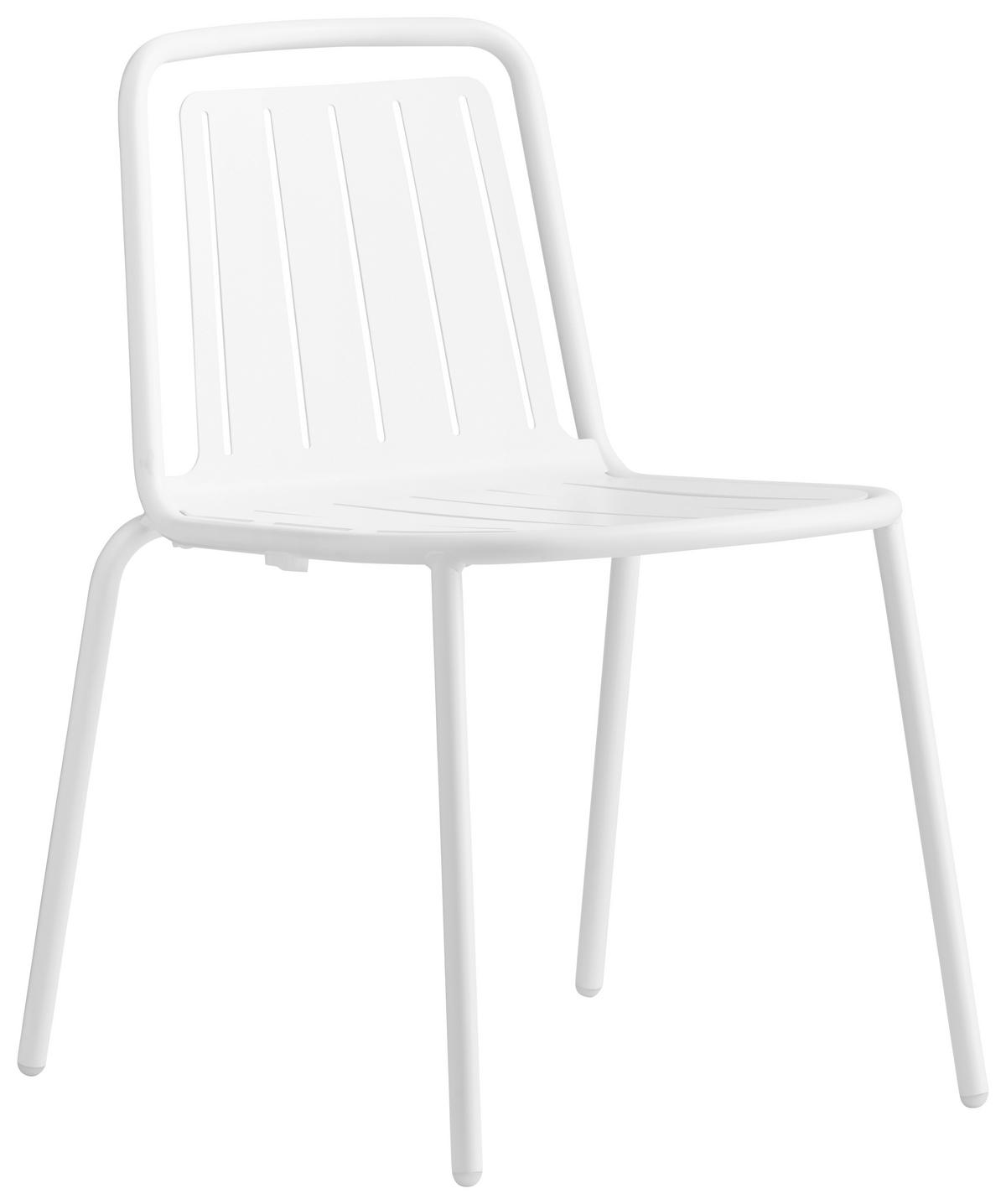 GARTENSTUHL-SET Edelstahl Weiß  - Weiß, Basics, Metall (54/79/57cm) - Connubia 