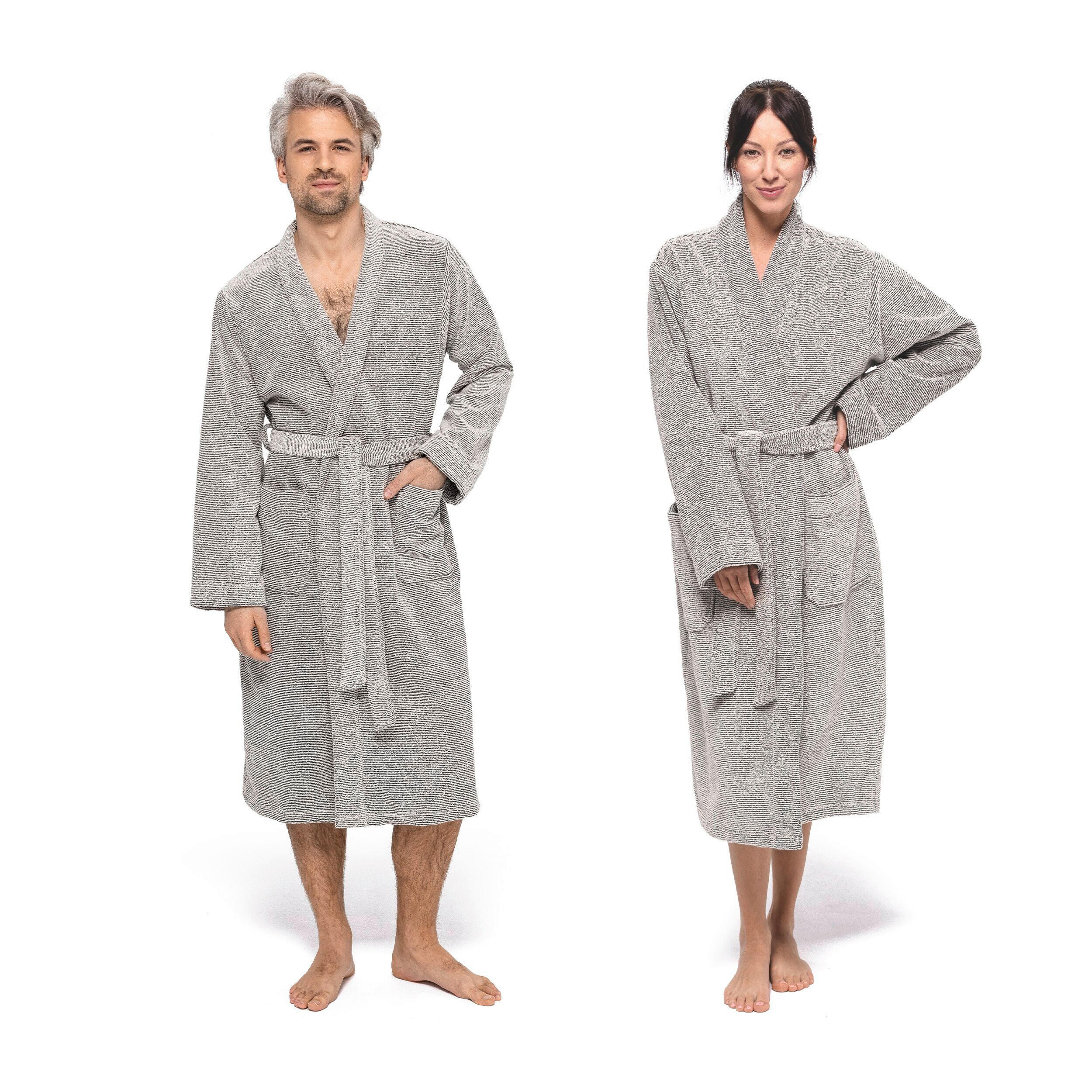 Thumbnail - Moeve Bademantel Eden, Natur, Textil, Streifen, Oeko-Tex® Standard 100, Taschen, besonders flauschig, angenehm warm, hoc...