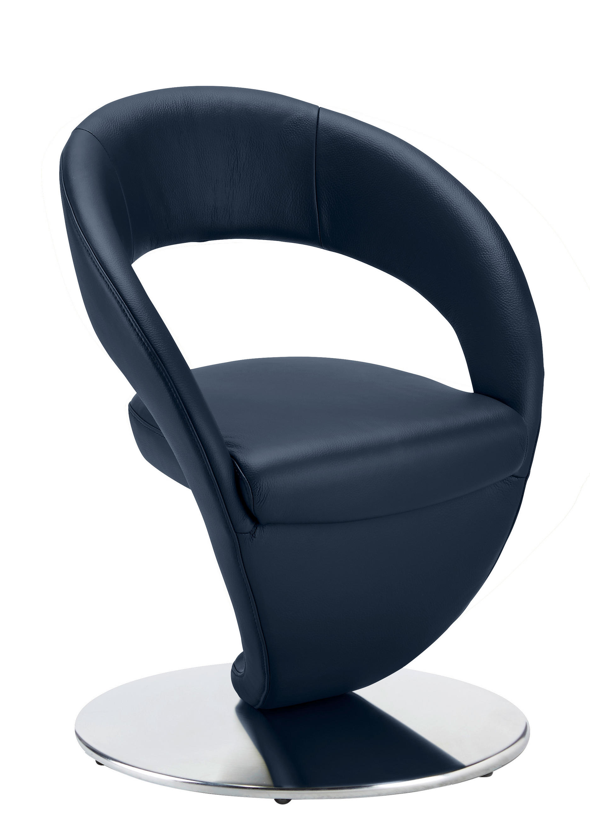 STUHL - Edelstahlfarben/Dunkelblau, Design, Textil/Metall (62/86/61cm) - Moderano
