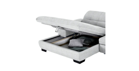 ECKSOFA in Webstoff Hellgrau  - Hellgrau/Schwarz, Design, Textil/Metall (180/265cm) - Carryhome