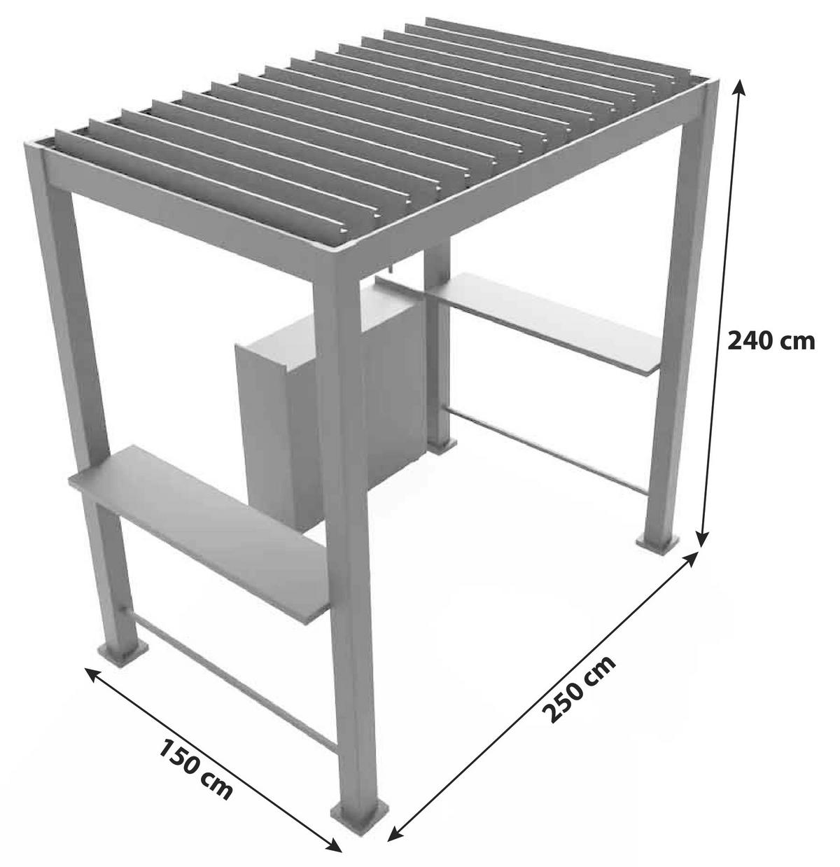 PERGOLA - Anthrazit, Lifestyle, Metall (150/240/250cm) - Gardenson