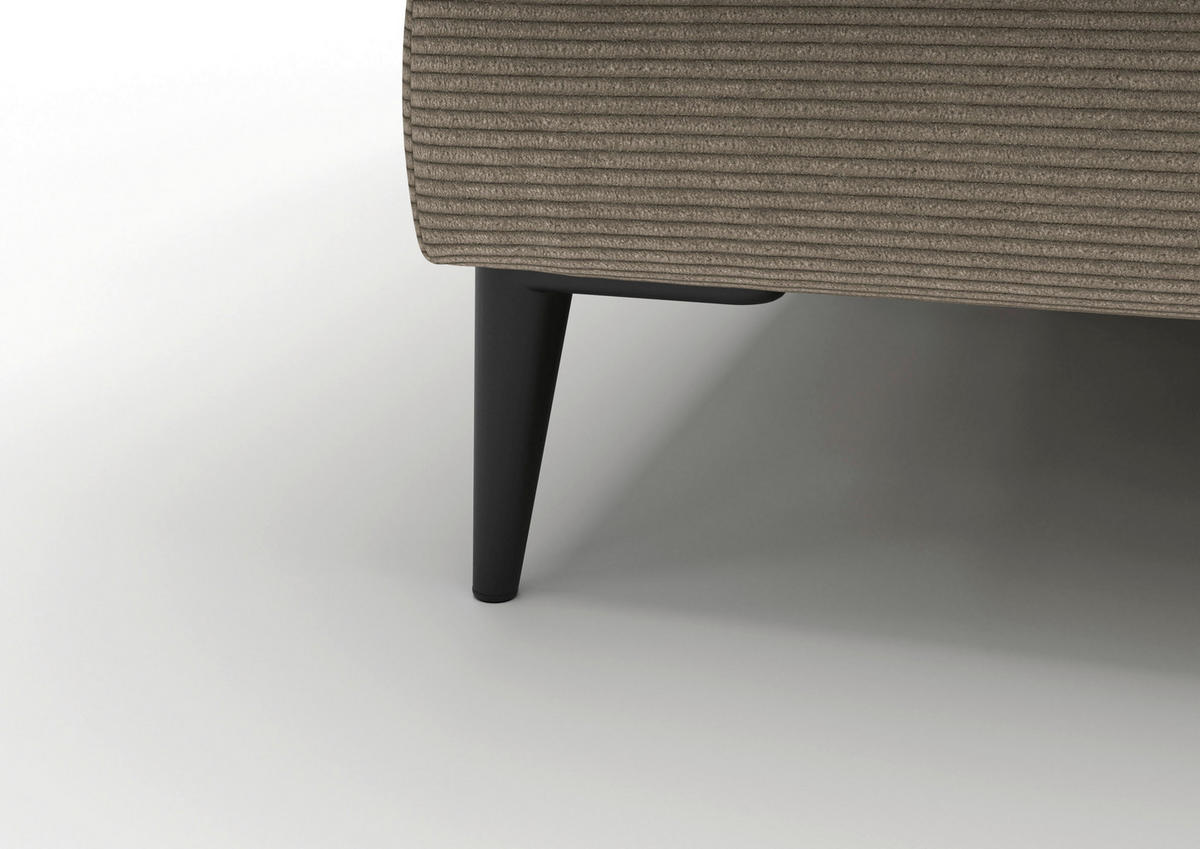 WOHNLANDSCHAFT Badia Base Sandfarben Feincord  - Sandfarben/Schwarz, Design, Textil/Metall (177/376/177cm) - Dieter Knoll