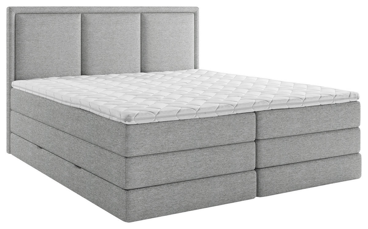BOXSPRINGBETT 200/220 cm  in Grau  - Schwarz/Grau, Design, Holz/Holzwerkstoff (200/220cm) - MID.YOU