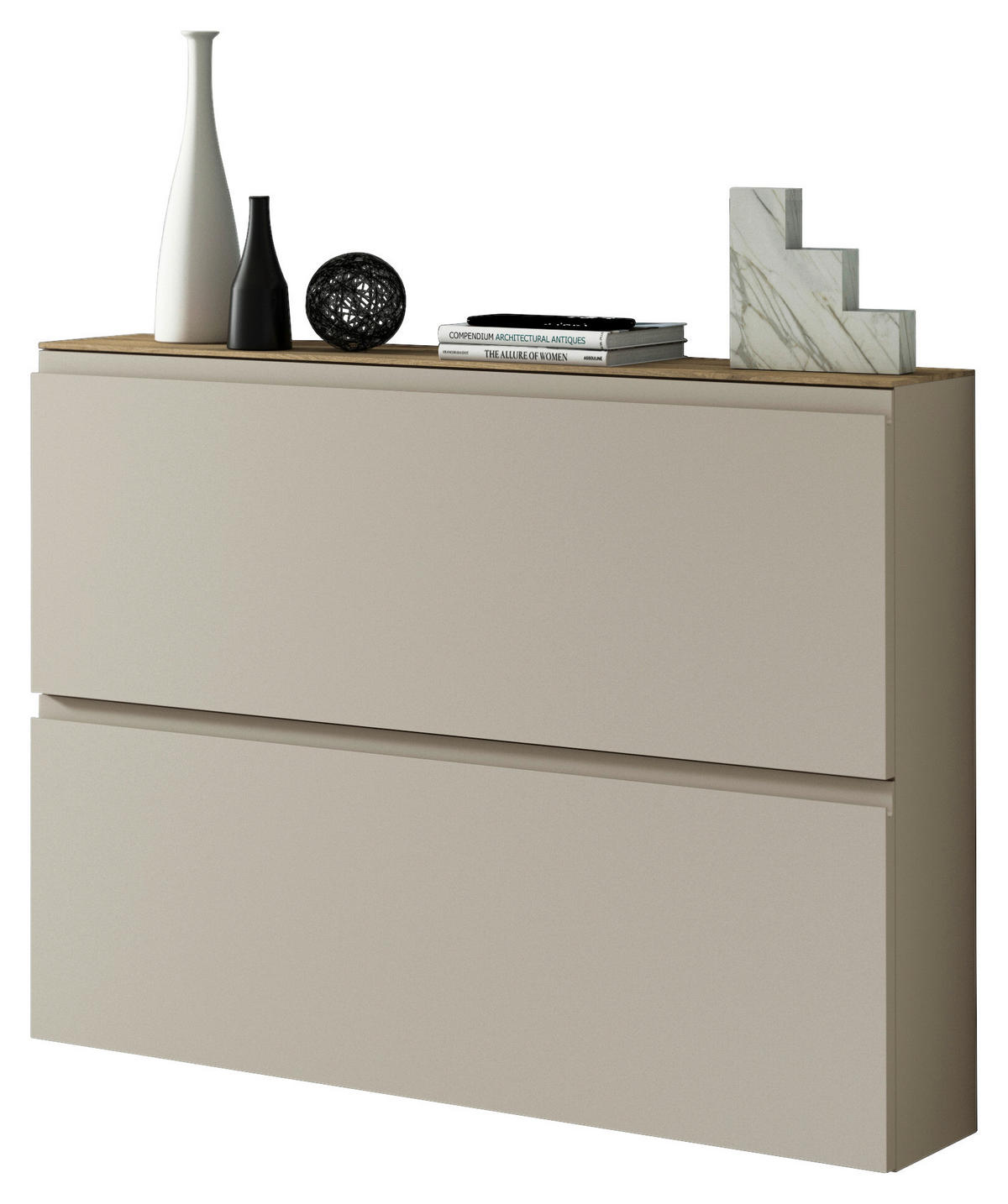 SCHUHKIPPER 110/82/22 cm  - Sandfarben/Eichefarben, Design, Holzwerkstoff (110/82/22cm) - Moderano