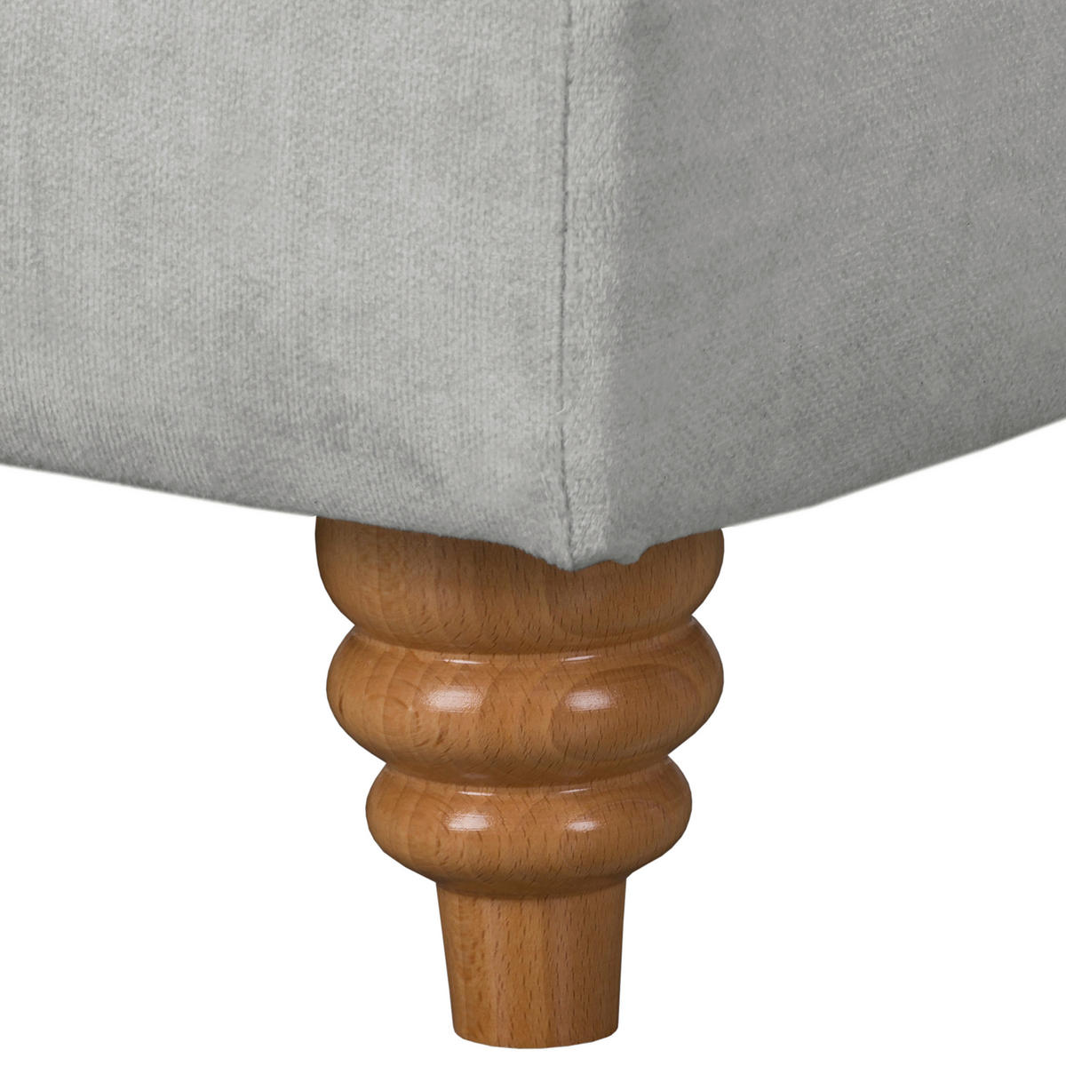 HOCKER Textil Hellgrau  - Hellgrau/Braun, Design, Holz/Textil (96/35/62cm) - P & B