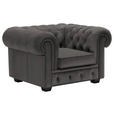 CHESTERFIELD-SESSEL - Wengefarben/Dunkelgrau, LIFESTYLE, Holz/Textil (115/76,5/96cm) - Landscape