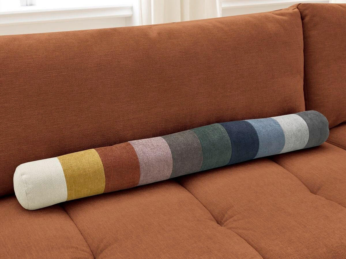 ECKSCHLAFSOFA FUJI Leinenoptik Orange  inkl.  - Schwarz/Orange, MODERN, Kunststoff/Textil (282/204cm)