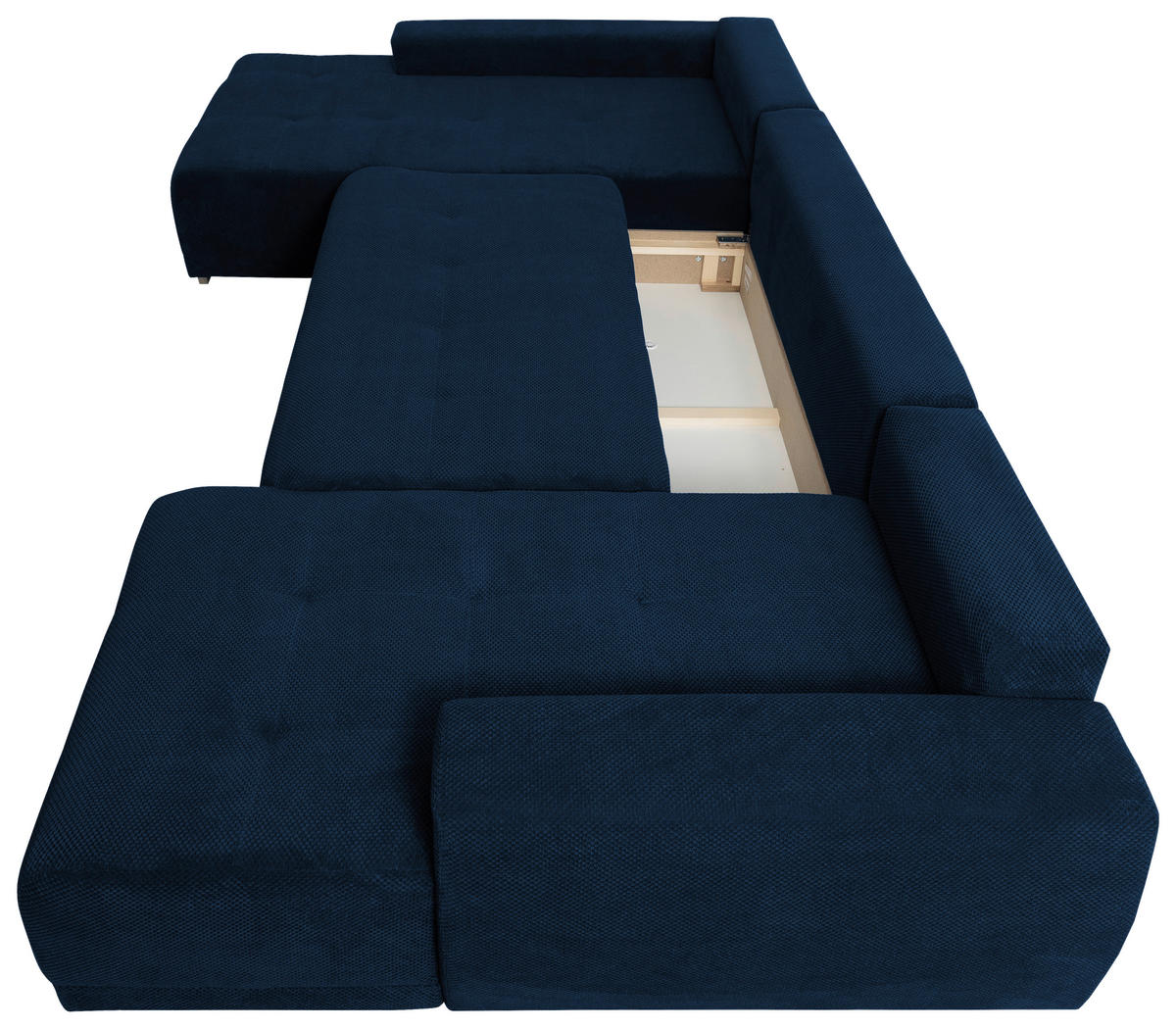 CANAPEA MODULARĂ textil albastru  - argintiu/albastru, Design, plastic/textil (203/350/180cm) - Carryhome