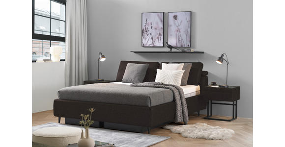POLSTERBETT Matratze, Lattenrost Dunkelbraun 180/200 cm - Hellbraun/Anthrazit, Design, Holz/Textil (180/200cm) - Johann Jakob