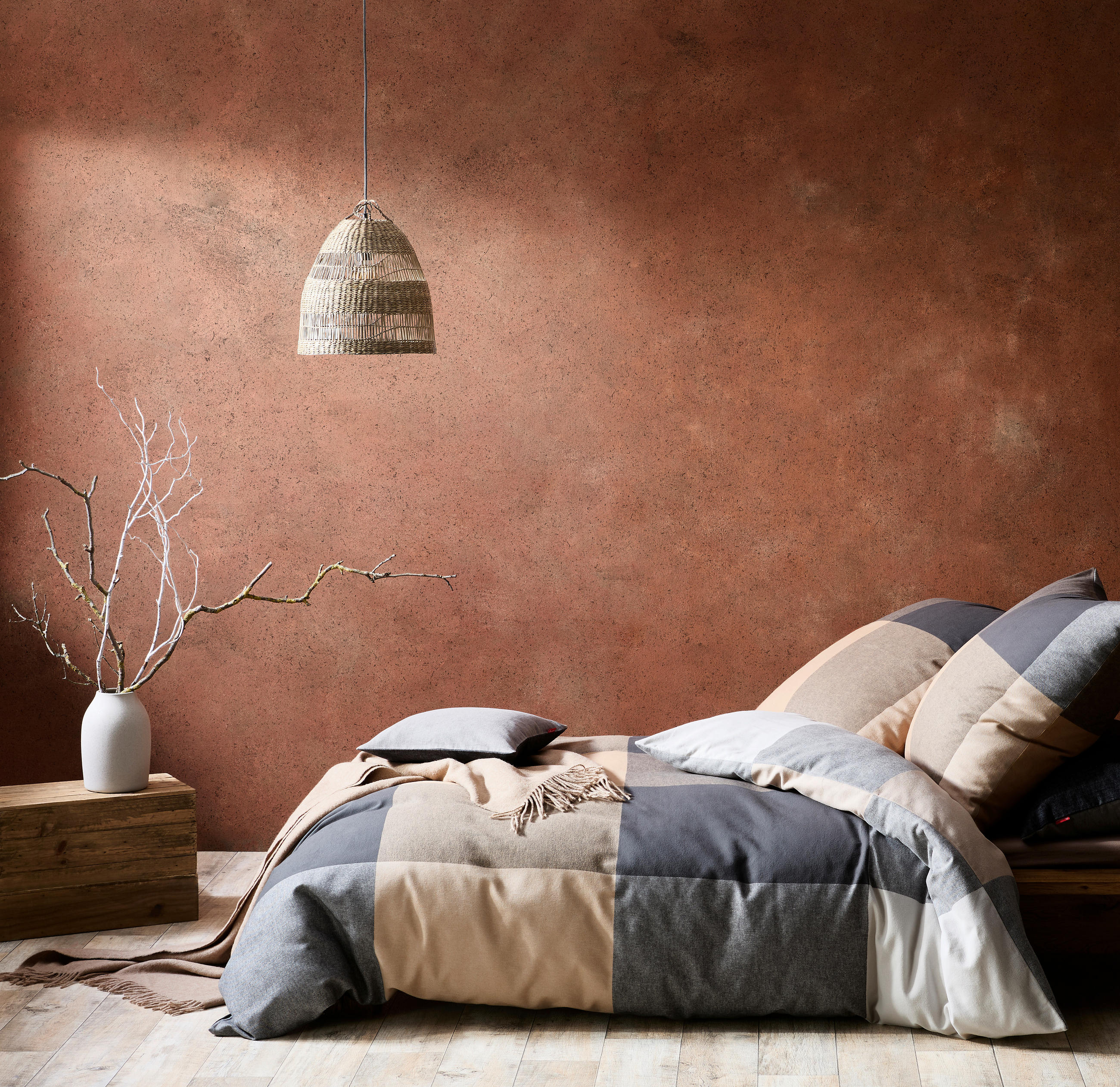 BETTWÄSCHE Lech Flanell 155/200 cm  - Beige/Grau, Basics, Textil (155/200cm) - Fleuresse