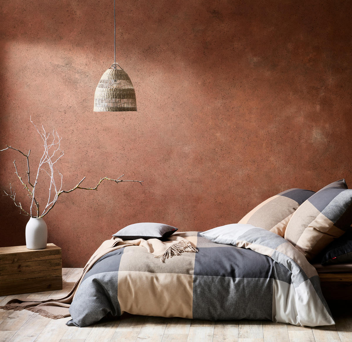 BETTWÄSCHE Lech Flanell 155/200 cm  - Beige/Grau, Basics, Textil (155/200cm) - Fleuresse