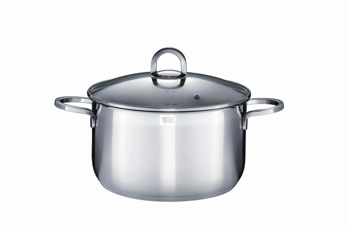 KOCHTOPFSET ALARA 8-teilig  - Klar/Edelstahlfarben, Basics, Glas/Metall - GSW