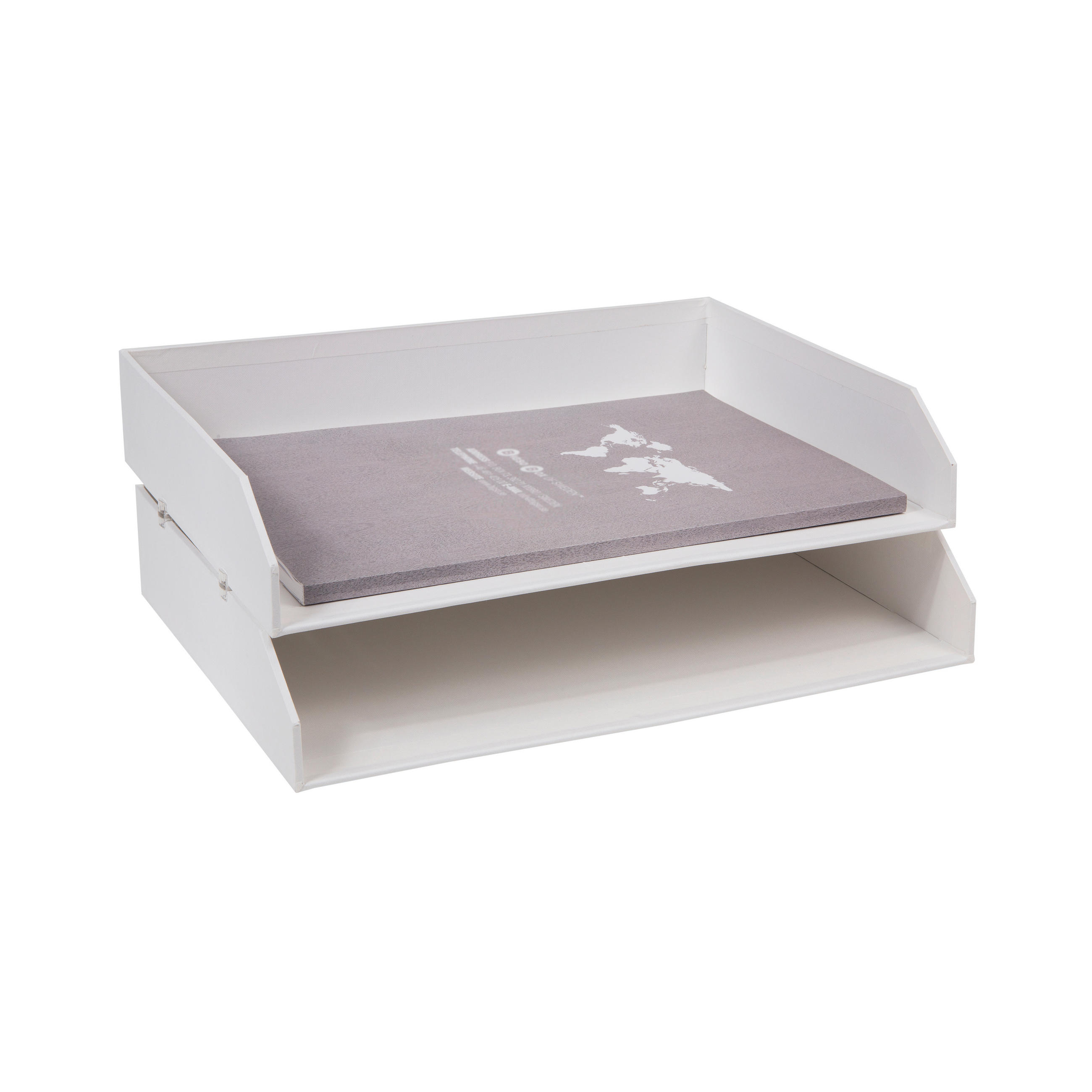 BRIEFABLAGE Karton, Papier Weiß  - Weiß, Basics, Karton/Papier (33.2/6.3/25.4cm)