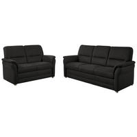 SITZGARNITUR in Mikrofaser Anthrazit  - Anthrazit/Alufarben, KONVENTIONELL, Textil/Metall (192/96/89cm) - Beldomo Comfort