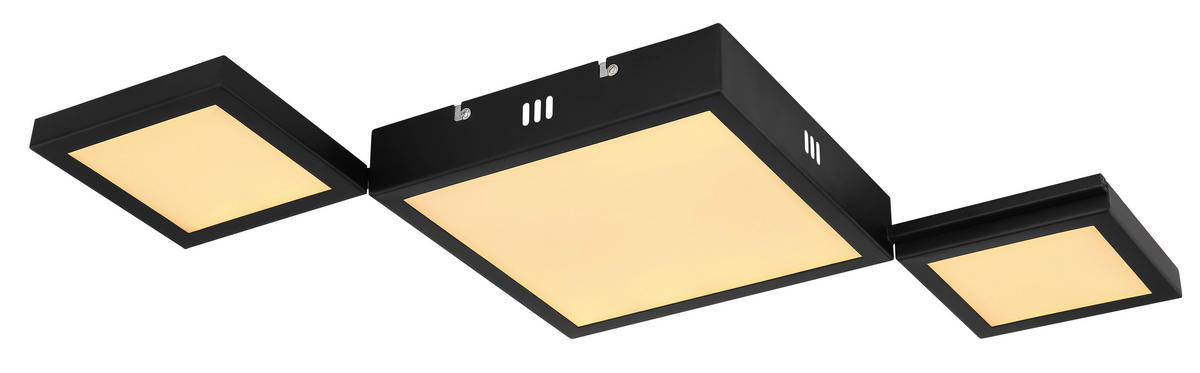 LED-DECKENLEUCHTE 71/31/4,5 cm   - Opal/Schwarz, Design, Kunststoff/Metall (71/31/4,5cm) - Globo