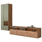 WOHNWAND  in Buchefarben, Schilfgrün  285/215/45 cm  - Schilfgrün/Buchefarben, KONVENTIONELL, Glas/Holzwerkstoff (285/215/45cm) - Venda