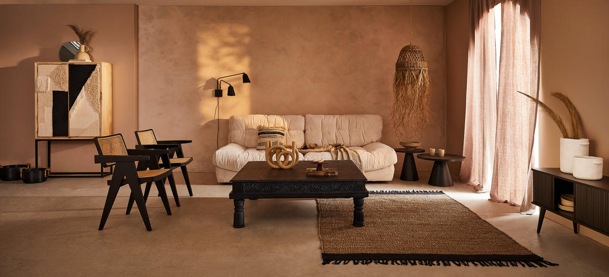 JUTOVÝ KOBEREC, 160/230 cm černá, jílová barva - černá/jílová barva, Design, textil (160/230cm) - Linea Natura