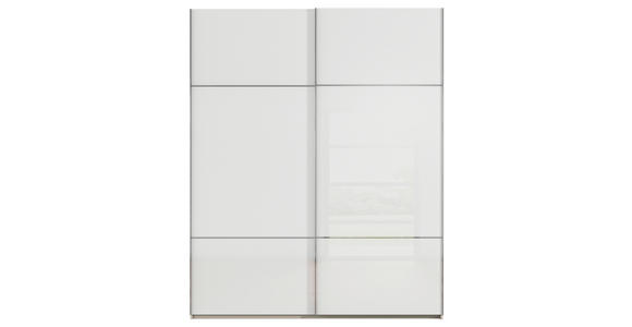SCHWEBETÜRENSCHRANK 162/223/68 cm 2-türig Weiß, Champagner - Chromfarben/Champagner, KONVENTIONELL, Glas/Holzwerkstoff (162/223/68cm) - Novel