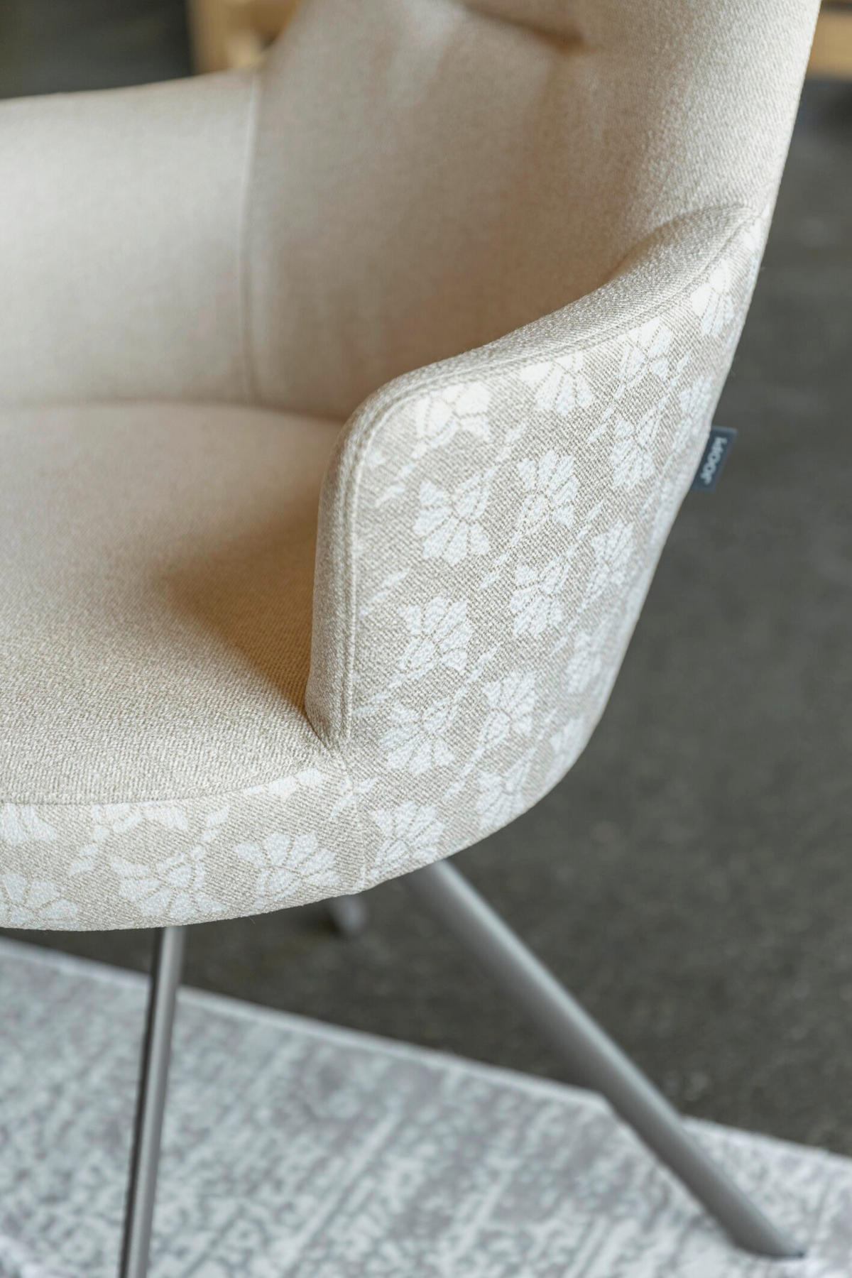 ARMLEHNSTUHL  Stoffauswahl, Sitzfläche 360° drehbar, Gestellauswahl Flachgewebe  - Anthrazit/Naturfarben, Design, Textil/Metall (59/86/62cm) - Joop!