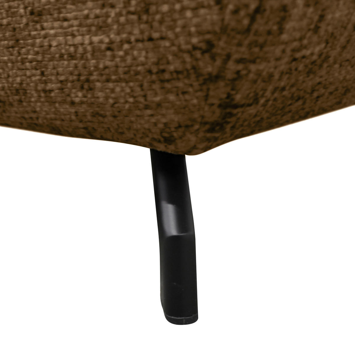 ECKSOFA Braun Struktur, Plüsch  - Schwarz/Braun, Design, Textil/Metall (201/274cm) - MID.YOU