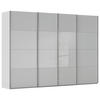 SCHWEBETÜRENSCHRANK 316/235/68 cm 4-türig Seidengrau  - Chromfarben/Seidengrau, KONVENTIONELL, Glas/Holzwerkstoff (316/235/68cm) - Novel