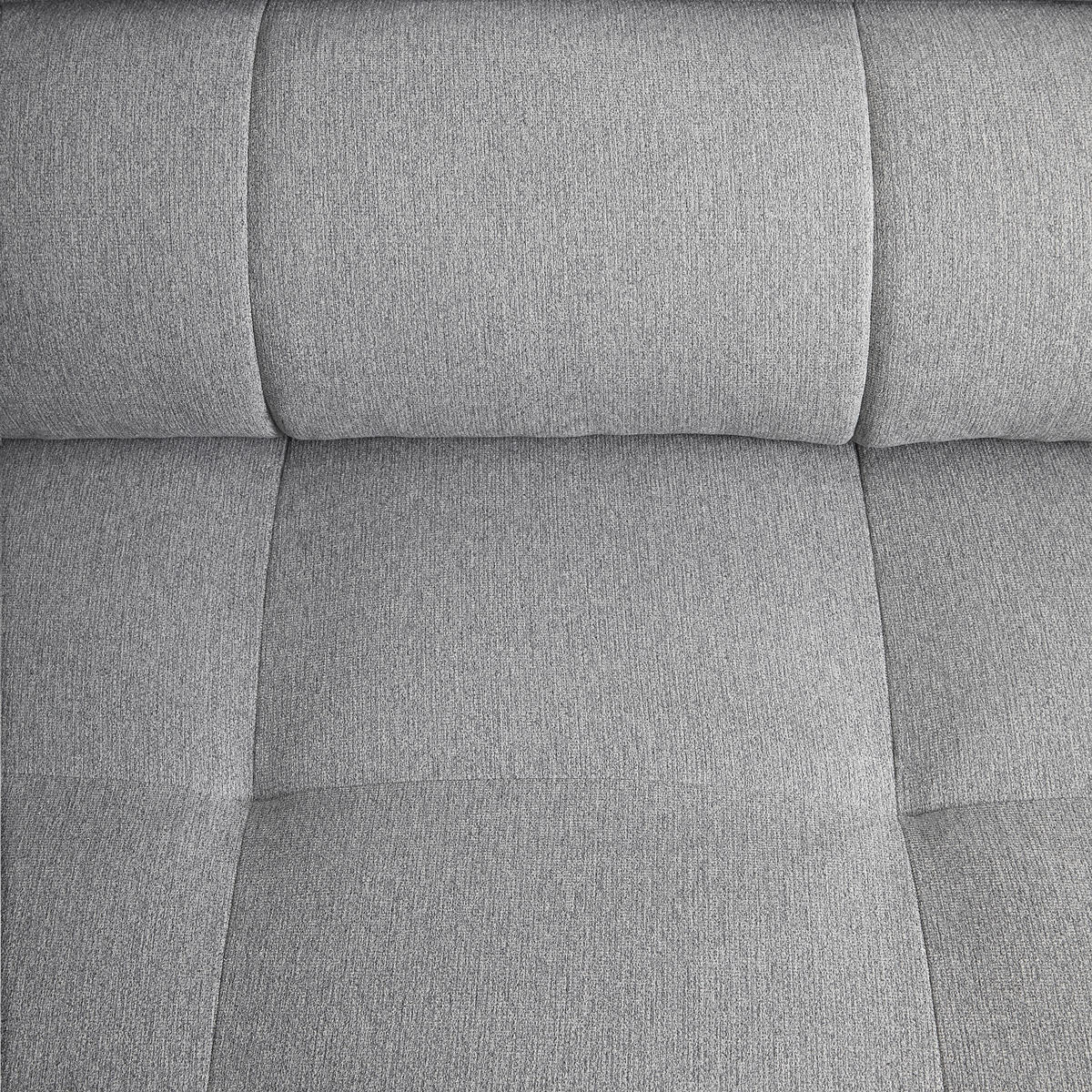 ECKSOFA in Chenille Hellgrau  - Hellgrau/Schwarz, Modern, Textil/Metall (201/296cm) - Livetastic