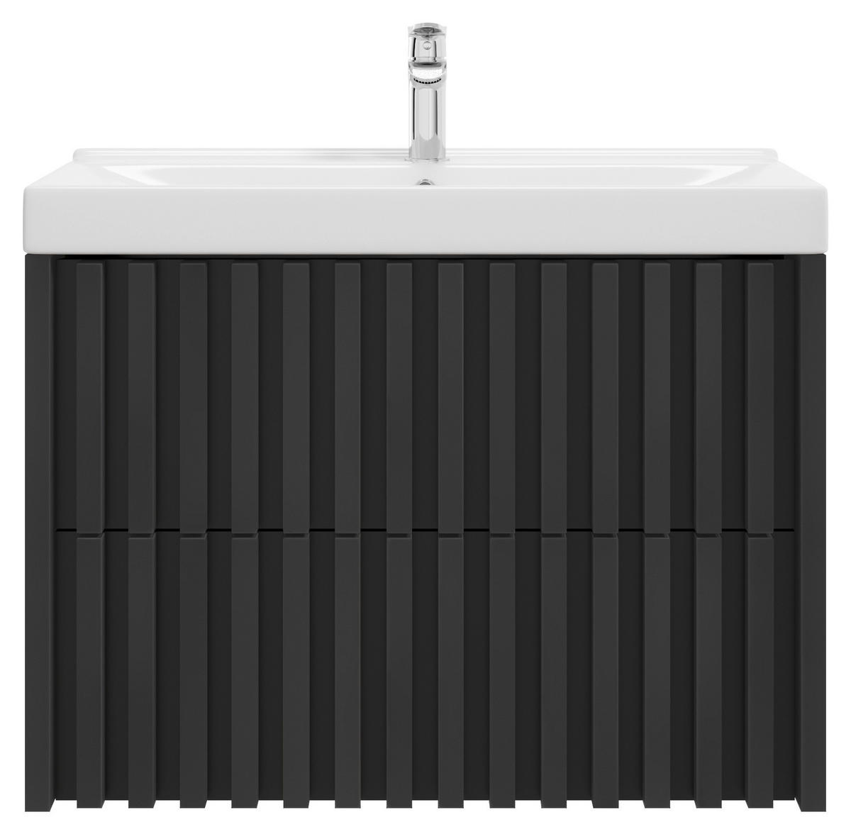 WASCHTISCHKOMBI  - Schwarz/Weiß, MODERN, Keramik/Holzwerkstoff (81cm) - MID.YOU