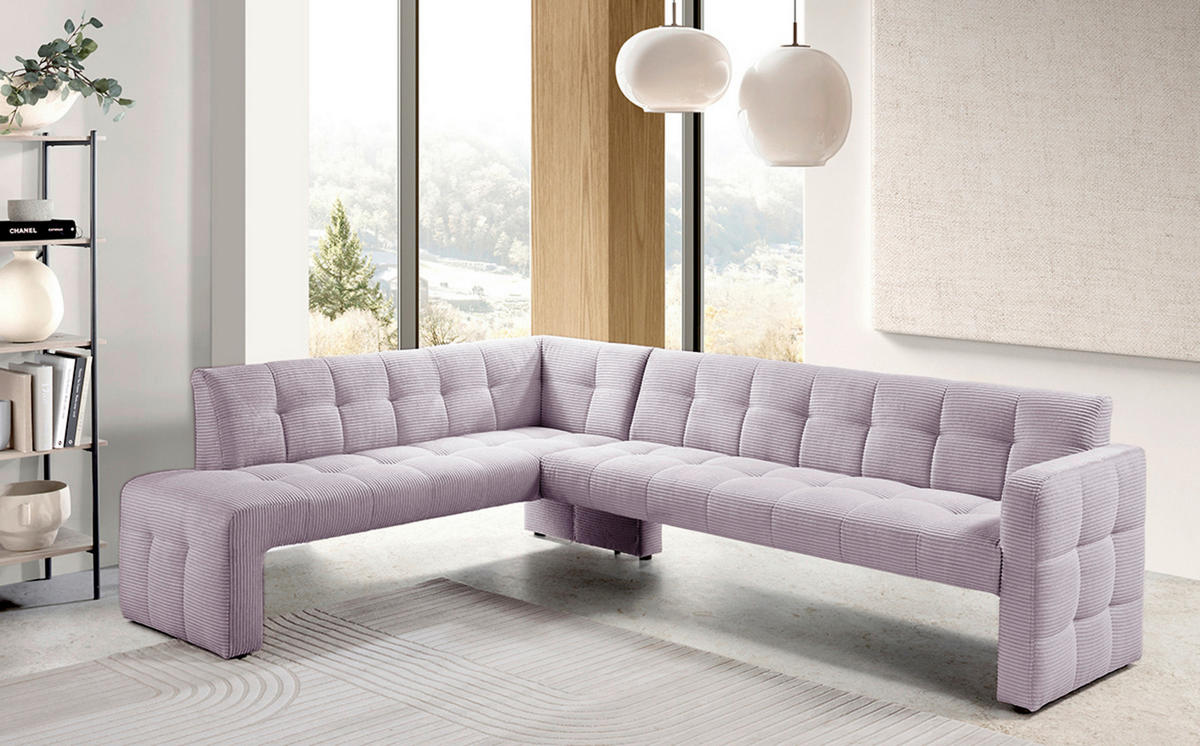 ECKBANK 265/197 cm  in Lila  - Lila/Schwarz, MODERN, Holz/Holzwerkstoff (265/197cm) - Livetastic