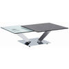 COUCHTISCH in Metall, Glas, Keramik 84-129/84-106/40 cm  - Chromfarben/Transparent, Design, Glas/Keramik (84-129/84-106/40cm)