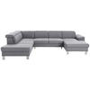 WOHNLANDSCHAFT in Webstoff Hellgrau  - Silberfarben/Hellgrau, Design, Textil/Metall (226/320/168cm) - Xora