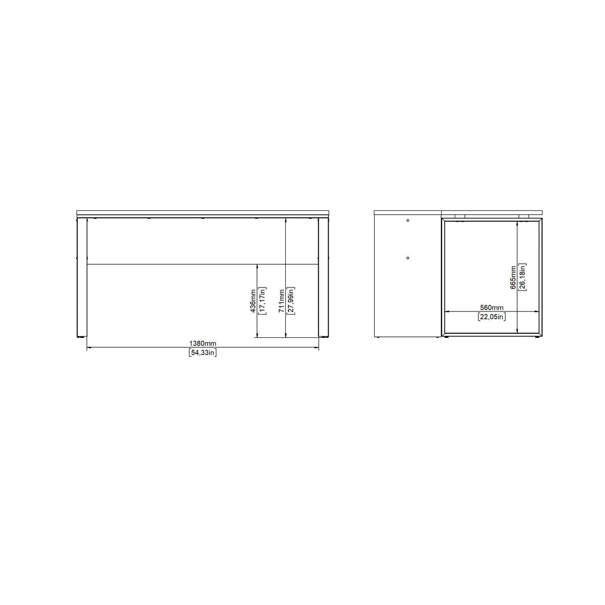 SCHREIBTISCHKOMBINATION Grau, Eichefarben  - Eichefarben/Grau, MODERN, Holzwerkstoff (160/100/75,6cm) - MID.YOU