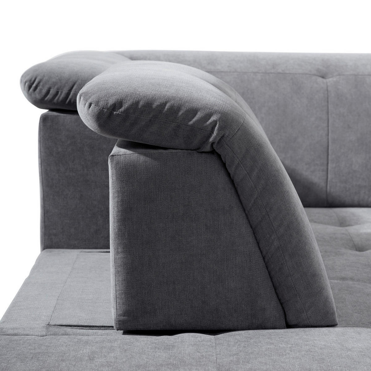 ECKSOFA in Webstoff Grau  - Schwarz/Grau, Konventionell, Holz/Textil (202/280cm) - Livetastic